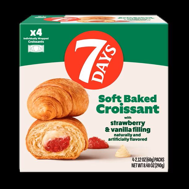 7 Days Soft Baked Croissant 4ct - Strawberry & Vanilla 7 Days Soft Baked Croissant 4ct - Strawberry & Vanilla