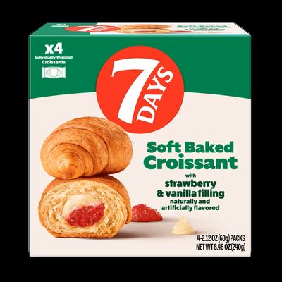 7 Days Soft Baked Croissant 4ct - Strawberry & Vanilla 7 Days Soft Baked Croissant 4ct - Strawberry & Vanilla
