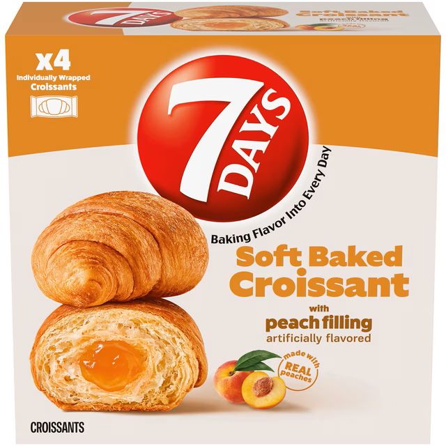7 Days Soft Baked Croissant 4ct - Peach