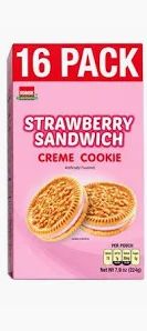 Sobisk Strawberry Sandwich Creme Cookie Lunch Packs 16ct