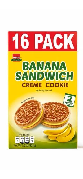Sobisk Banana Sandwich Creme Cookie Lunch Packs 16ct