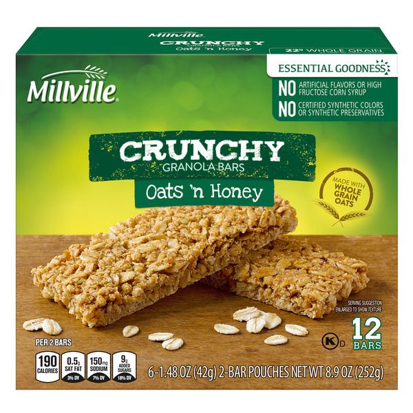 Granola Bars Crunchy 12ct - Oats 'n Honey Granola Bars Crunchy 12ct - Oats 'n Honey
