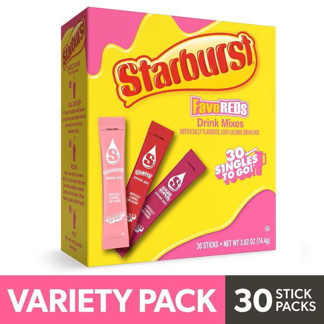 Starburst Singles to Go! 30ct (add to 16.9oz water) FaveReds Variety Pack Starburst Singles to Go! 30ct (add to 16.9oz water) FaveReds Variety Pack