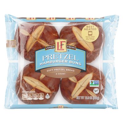 L'oven Fresh Pretzel Burger Buns 4ct L'oven Fresh Pretzel Burger Buns 4ct