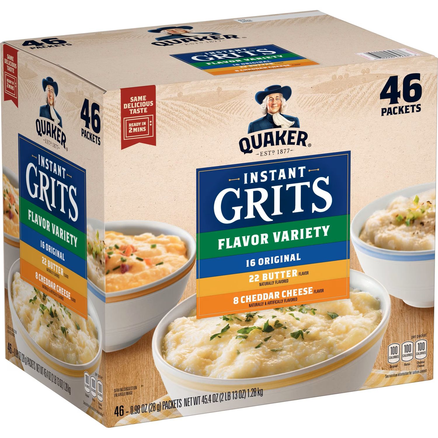Quaker Instant Grits 46ct - Flavor Variety Club Pack Quaker Instant Grits 46ct - Flavor Variety Club Pack