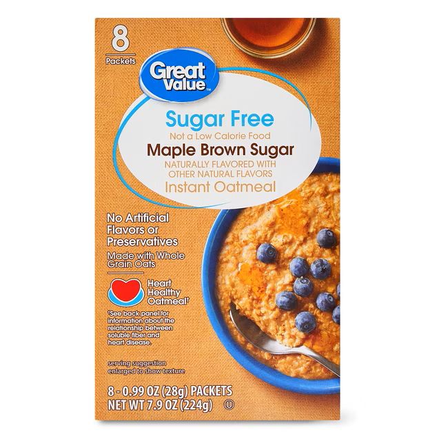 Generic Oatmeal 8ct Sugar Free Maple Brown Sugar Generic Oatmeal 8ct Sugar Free Maple Brown Sugar