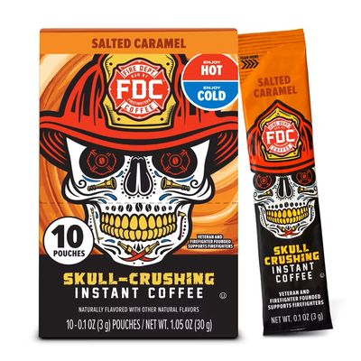 Fire Department Skull Crushing Instant Espresso Coffee Salted Caramel 10ct Fire Department Skull Crushing Instant Espresso Coffee Salted Caramel 10ct