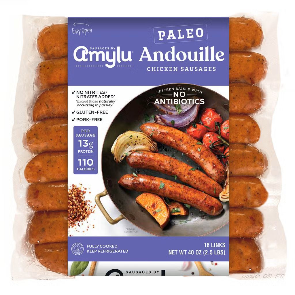 Amylu Chicken Sausages 16ct (pork free) - Paleo Andouille Club Pack