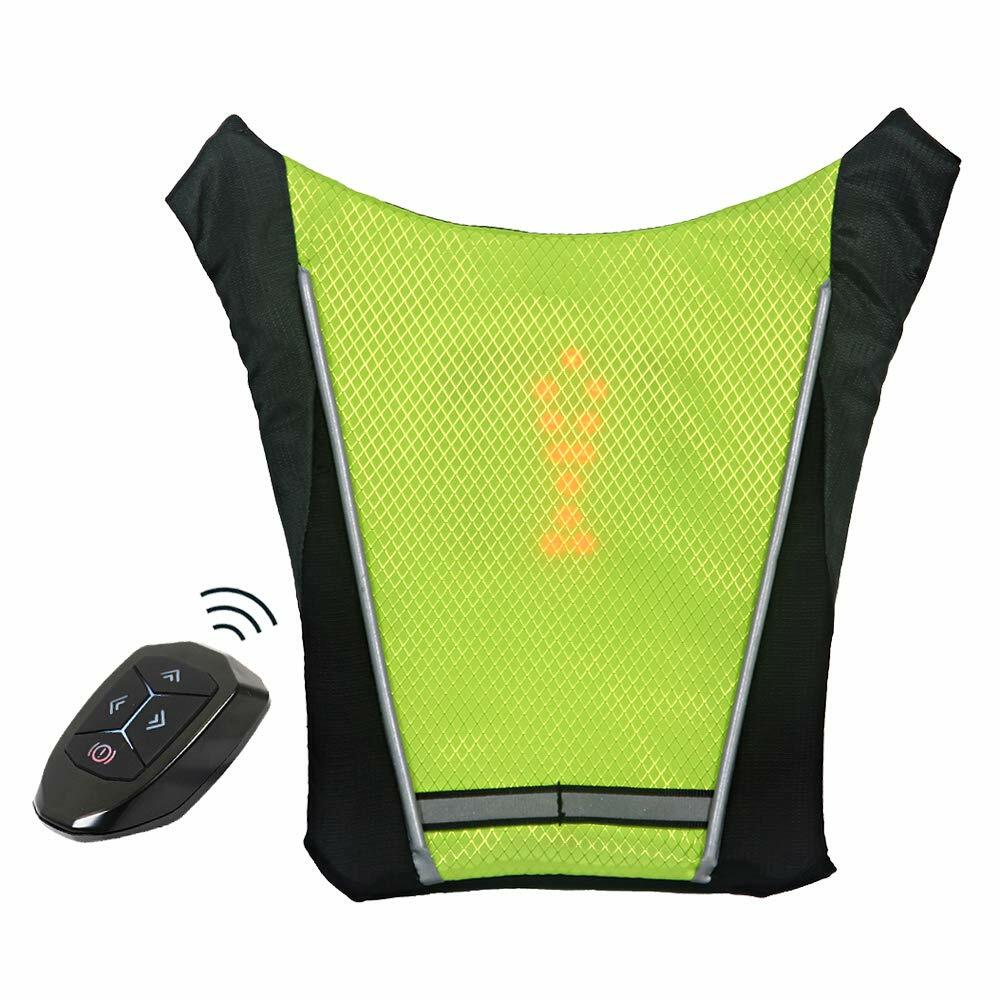 Led Light Safety Reflective Remote Vest Running Cycling Night Indicator Signal 