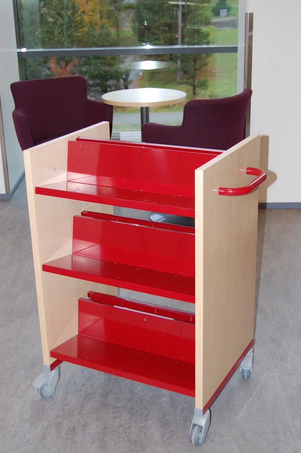 Bookval 2-puolinen kirjavaunu, L650mm