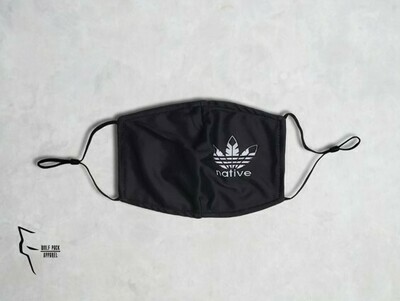 Adult Native Style 2020 Cotton Poly Mask -Black Adult Native Style 2020 Cotton Poly Mask -Black