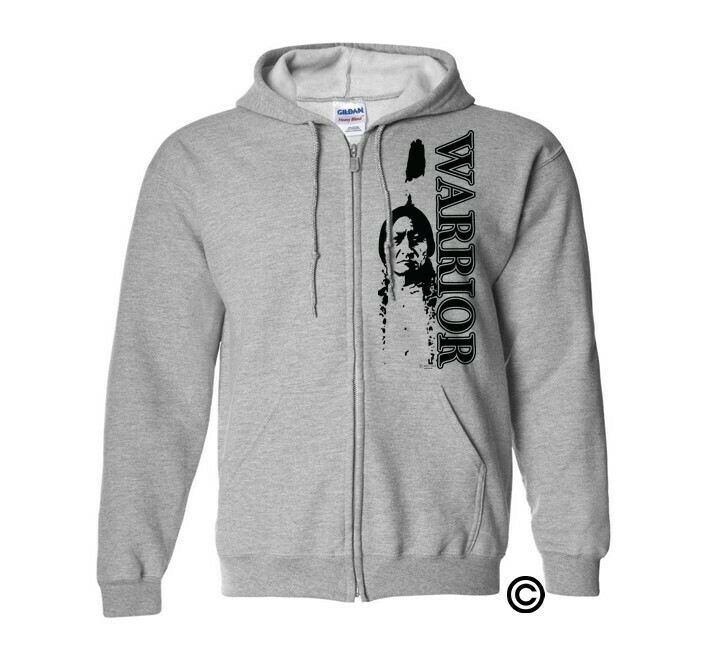Sittingbull Warrior - Adult Zip Hoodie sport grey