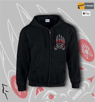 Stronger Together Bear Paw - Adult Zip Hoodie black