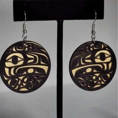 Raven Protector earrings-Gold