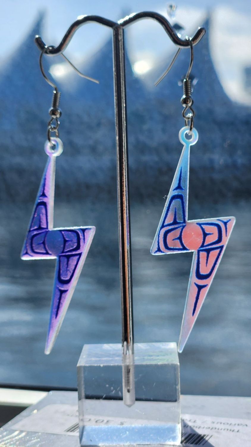 Thunderbolt Earrings - Iridescent