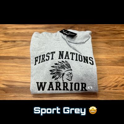 First Nations Warrior Headdress - basic tee grey First Nations Warrior Headdress - basic tee grey
