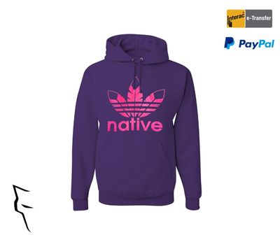 Native Style hoodie Purple w pink logo
