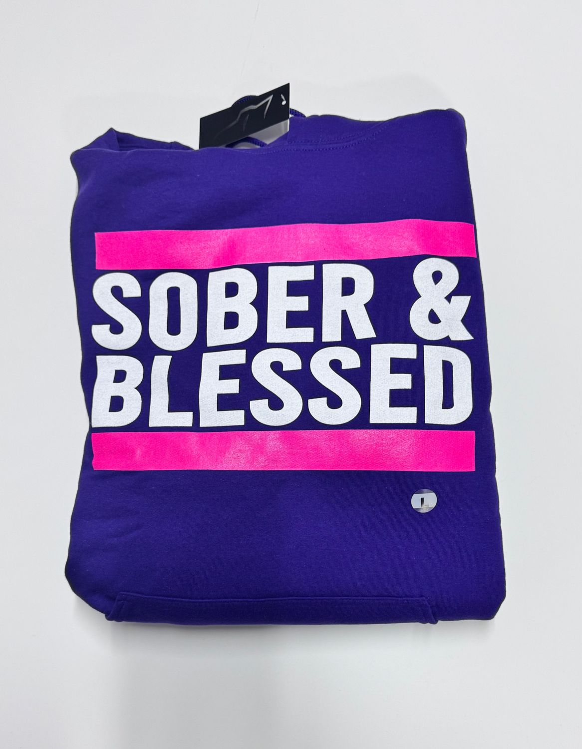 Sober &amp; Blessed - Hoodie purple w pink