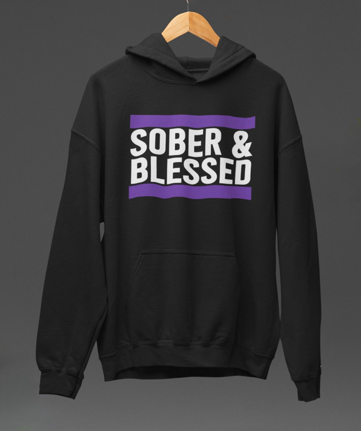 Sober &amp; Blessed - Hoodie black
