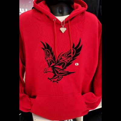 Warrior Spirit Eagle - hoodie red