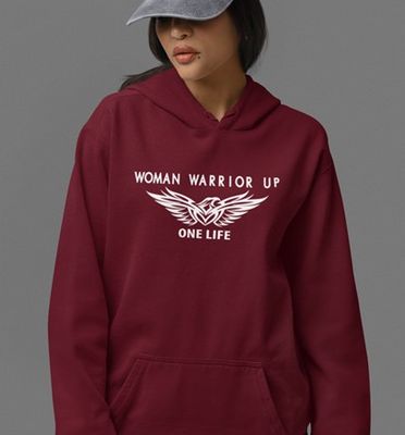 Woman Warrior Up - Maroon hoodie