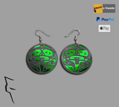 Frog Acrylic Earrings - Green