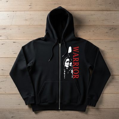 Sittingbull Warrior - Adult Zip Hoodie black