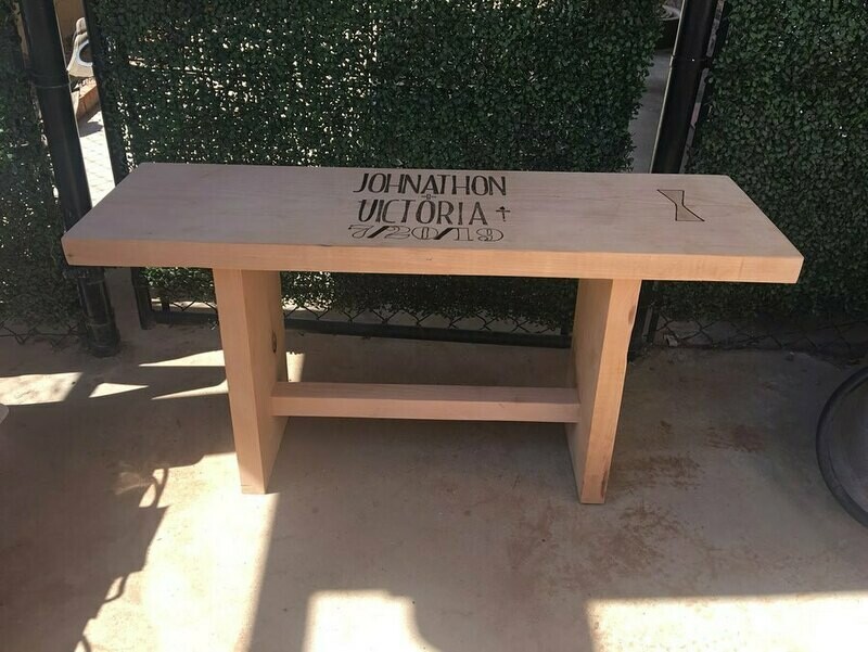 Wooden Wedding Guest Book Bench