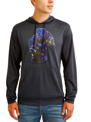 Black Panther Marvel Long Sleeve Lightweight Pullover Hooded Shirt Black Panther Marvel Long Sleeve Lightweight Pullover Hooded Shirt