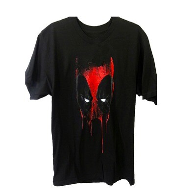 Deadpool Mask Drip Deadpool Marvel Black T-Shirt