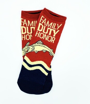 Family Duty Honor House Tully Trout Sigil Game of Thrones No-Show Ankle Socks