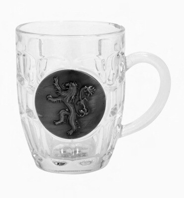 Lannister Lion Sigil Game of Thrones Glass Stein with 3D Pewter Emblem Lannister Lion Sigil Game of Thrones Glass Stein with 3D Pewter Emblem