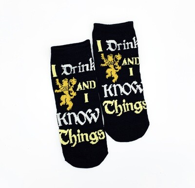 I Drink and I Know Things Game of Thrones No-Show Ankle Socks
