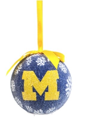 Michigan Wolverines (Blue) NCAA LED Light-up Ball Holiday Christmas Tree Ornament