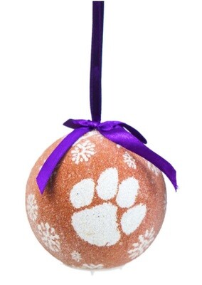 Clemson Tigers LED Light-up Ball NCAA Christmas Tree Holiday Ornament (Orange)