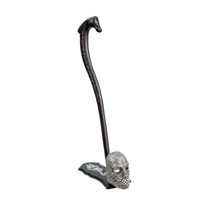 Death Eater Stallion Wand Harry Potter Wand Replica with Silver Death Eater Mask Stand