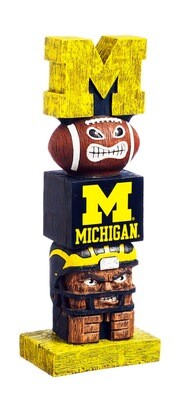 Michigan Wolverines NCAA Garden Statue Logo Tiki Tiki Totem