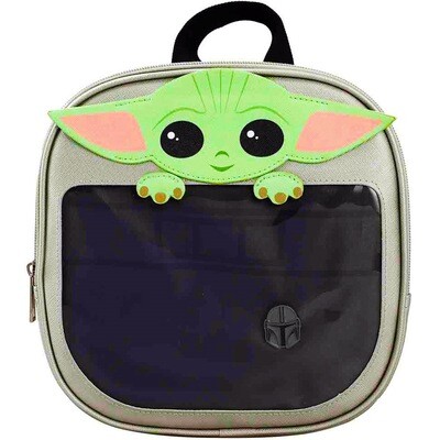 Grogu Star Wars The Mandalorian 3D Mini-Backpack with Mandalorian Pin