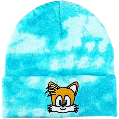 Tails Sonic the Hedgehog SEGA Embroidered Tie Dye Knit Beanie