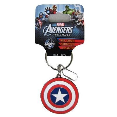 Captain America Shield Avengers Assemble Marvel Key Chain with Clip