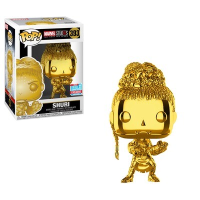 Shuri (Gold Chrome) Black Panther Marvel Studios the First Ten Years Marvel Funko Pop 393 Fall Convention Exclusive Limited Edition (NOT MINT)