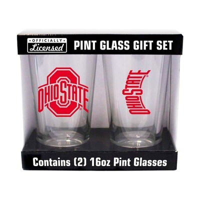 The Ohio State University Buckeyes NCAA Collegiate Pint Glass 2-Pack Gift Set The Ohio State University Buckeyes NCAA Collegiate Pint Glass 2-Pack Gift Set