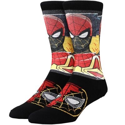 Spider-Man Suits No Way Home Panel Print Crew Socks