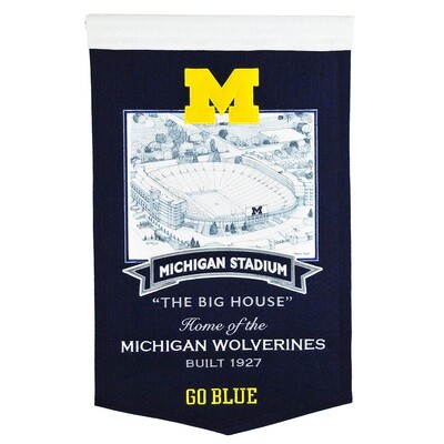 Michigan Stadium University of Michigan NCAA The Big House Stadium Collection Wool Blend Pennant Banner