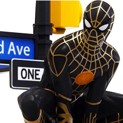 Spider-Man Black and Gold Suit Spider-Man No Way Home Marvel Beast Kingdom DS-102 D-Stage 6-Inch Statue