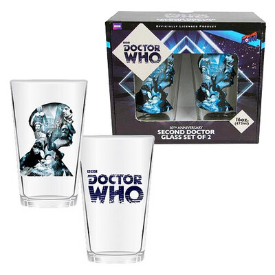 Second Doctor BBC Doctor Who 16 oz. Pint Glass Set of 2 Second Doctor BBC Doctor Who 16 oz. Pint Glass Set of 2