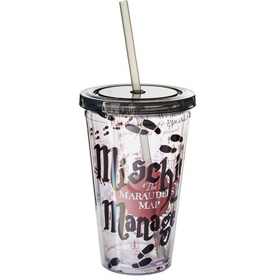 Mischief Managed Harry Potter 16 oz. Travel Cup with Lid and Straw
