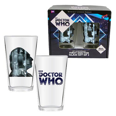 First Doctor BBC Doctor Who 16 oz. Pint Glass Set of 2