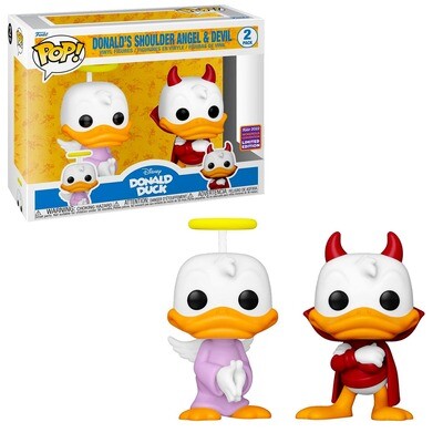 Donald's Shoulder Angel & Devil Donald Duck Disney Funko Pop 2-Pack Wondrous Convention Exclusive Limited Edition