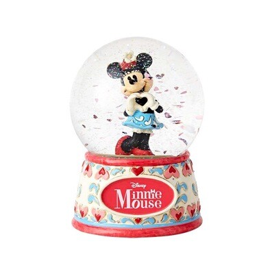 "I Heart You" Minnie Mouse Disney Traditions Jim Shore Disney Showcase Water Snow Globe